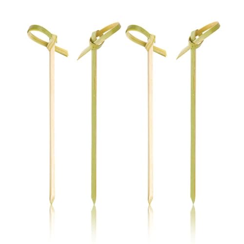 True Knotted Appetizer Picks, Natural Bamboo Knot Pick, Cocktails, Drinks, Garnishes Toothpicks, Skewers for Appetizers, Charcuterie Accessories, Party Supplies, Set of 24 - Image 1