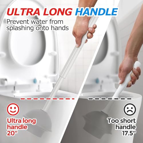 FORASTO 3Pack 2 in 1 Toilet Brush and Plunger Set Extended Handle PlungerToilet Bowl Brush Plunger SetBathroom Cleaning ToolsToilet Brush Plunger ComboCleaning SuppliesBlack - Image 3