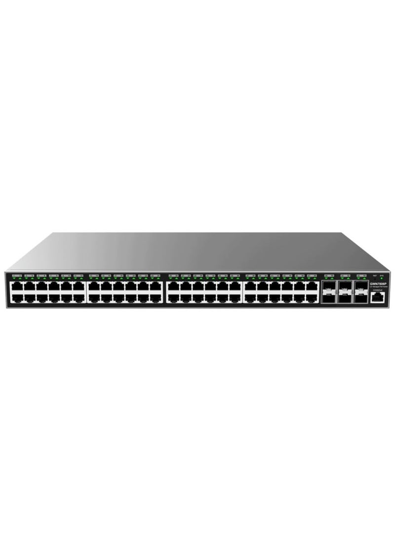 Grandstream - Grandstream GWN7806P Layer 2+ Managed Switch – 48-Port Gigabit PoE+ with 6x SFP+, 360W Power Budget, Rackmount, Internal PSU - Image 1