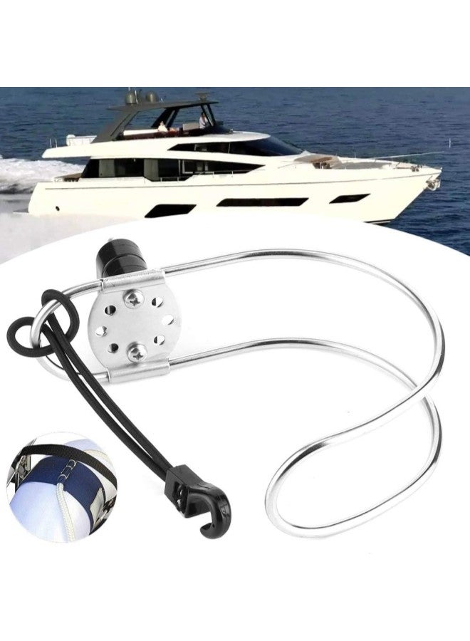 klarako Stainless Steel Life Buoy Ring Holder,5.3in Lifebuoy Ring Bracket Horseshoe Holder for Marine Boat Ship 