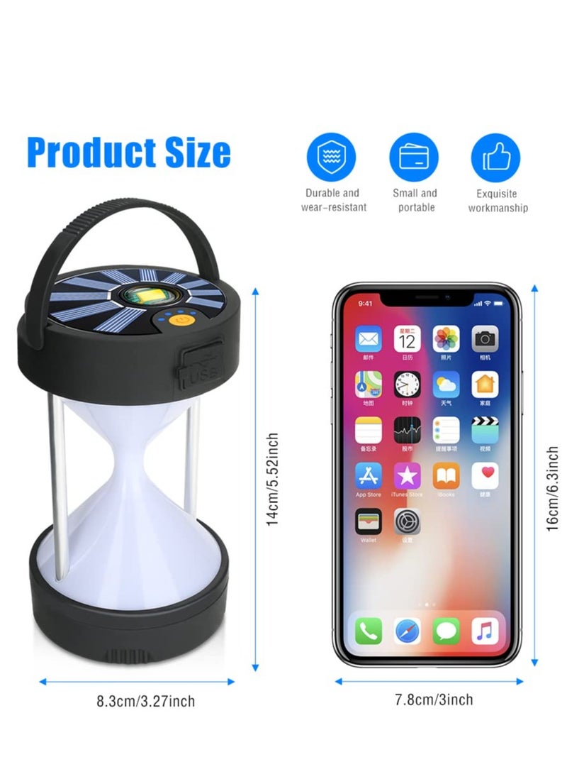 SYOSI LED Camping Lantern, Portable Rechargeable Solar and Battery Powered Camping Lights, 1800mAh Power Bank 4 Light Modes Emergency Lights for Camping, Hiking, Hurricane, Outages - Image 4