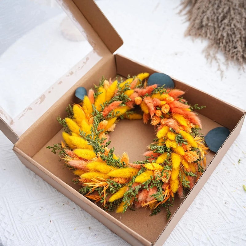 Bluejw Elegant Handmade Bohemian Preserved Wreath with Roses & Hydrangeas - Dried Flower Wreath for Wedding, Easter & Christmas Decoration - Dried Plants Included - Image 3