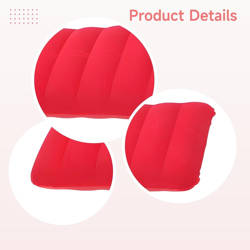 5 Pcs Portable Inflatable Pillow, 11.8 X 18.5 in, Travel Pillow with Flocked Fabric, for Office Nap, Camping, Pack - Image 5