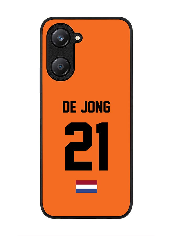 Stylizedd Rugged Black edge case for Vivo Y28s 5G / Vivo Y18 4G /Vivo Y03 4G, Slim fit Case Flexible Cover - Football Team - Netherlands, Player Name - De Jong - Image 1