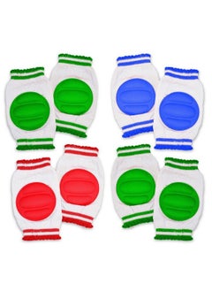Oblivion Unisex Baby Knee Pads For Crawling And Elbow Safety Protector Stretchable Anti Slip Padded Elastic Soft Cotton Comfortable Knee Cap For Kids ; Learn To Crawl Socks ; Multicolor ; 4 Pair ;  - Image 1