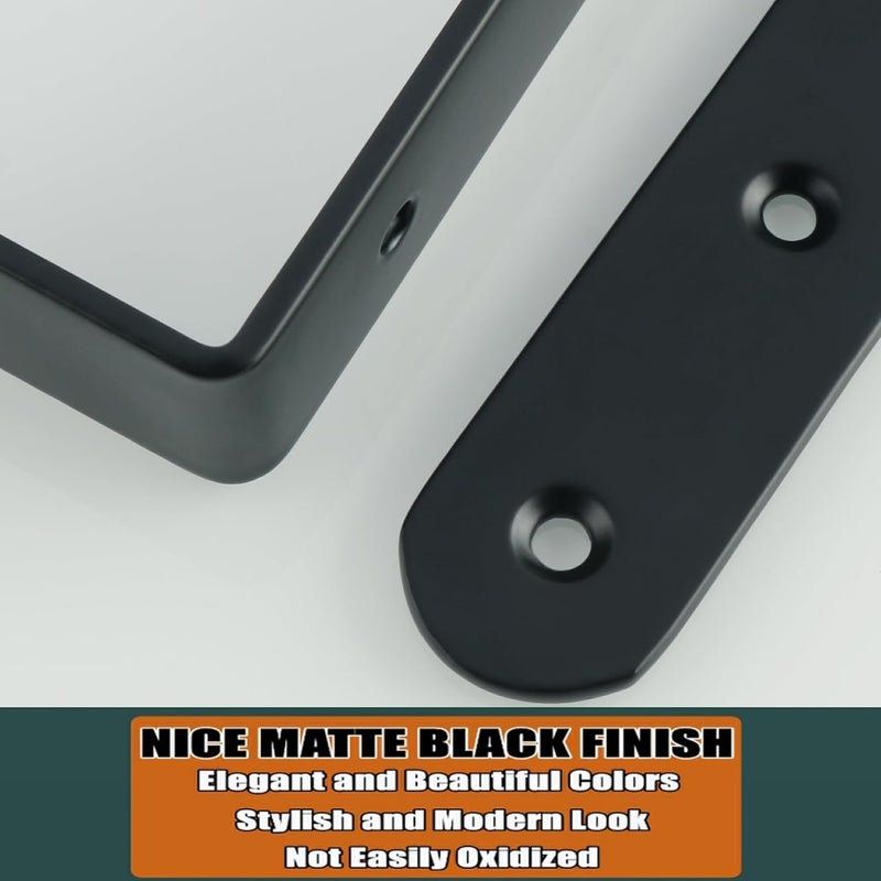 DIANZHU Floating Shelf BracketsBlack Bracket for Shelves Heavy Duty L Wall Bracket Corner BraceJoint Angle Bracket for Hanging Support5x3 InchPack of 4 - Image 2