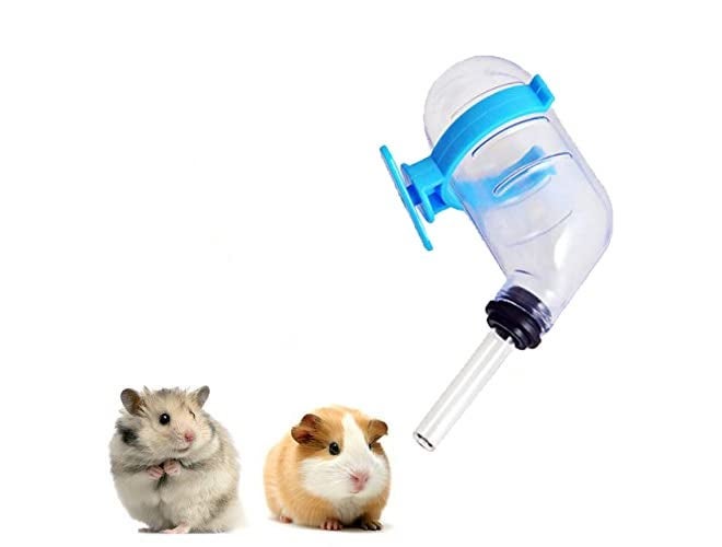 Sage Square زجاجة ماء للهامستر - زجاجة ماء محكمة الإغلاق بسعة 60 مل للهامستر/القوارض/الجربوع/الفئران/خنازير غينيا/الفراء/الأرانب (لون عشوائي) - ابق رطبًا، ابق سعيدًا! - Image 1