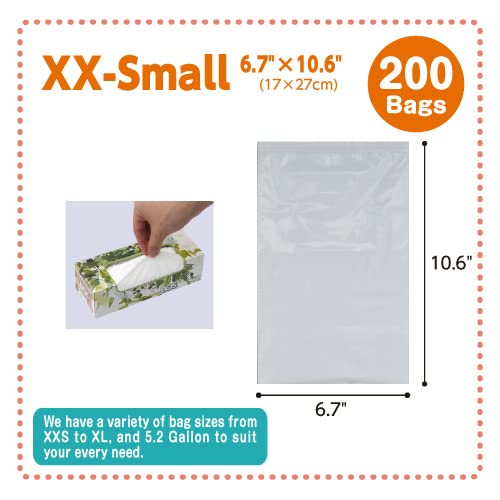 BOS Amazing Odor Sealing Disposable Bags, for Pet Waste (for small dogs) or Any Sanitary Product Disposal - Durable and Unscented[Size: XXS, Color: White] (200 count, Pack of 1) (200 Bags) - Image 3