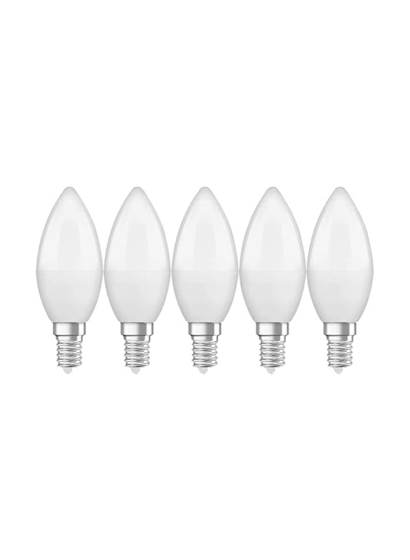OSRAM Osram E14 Dimmable Candle Lamp LED Retrofit Classic B 4W Warm White 2700K  Frosted  - Pack of 5 - Image 1
