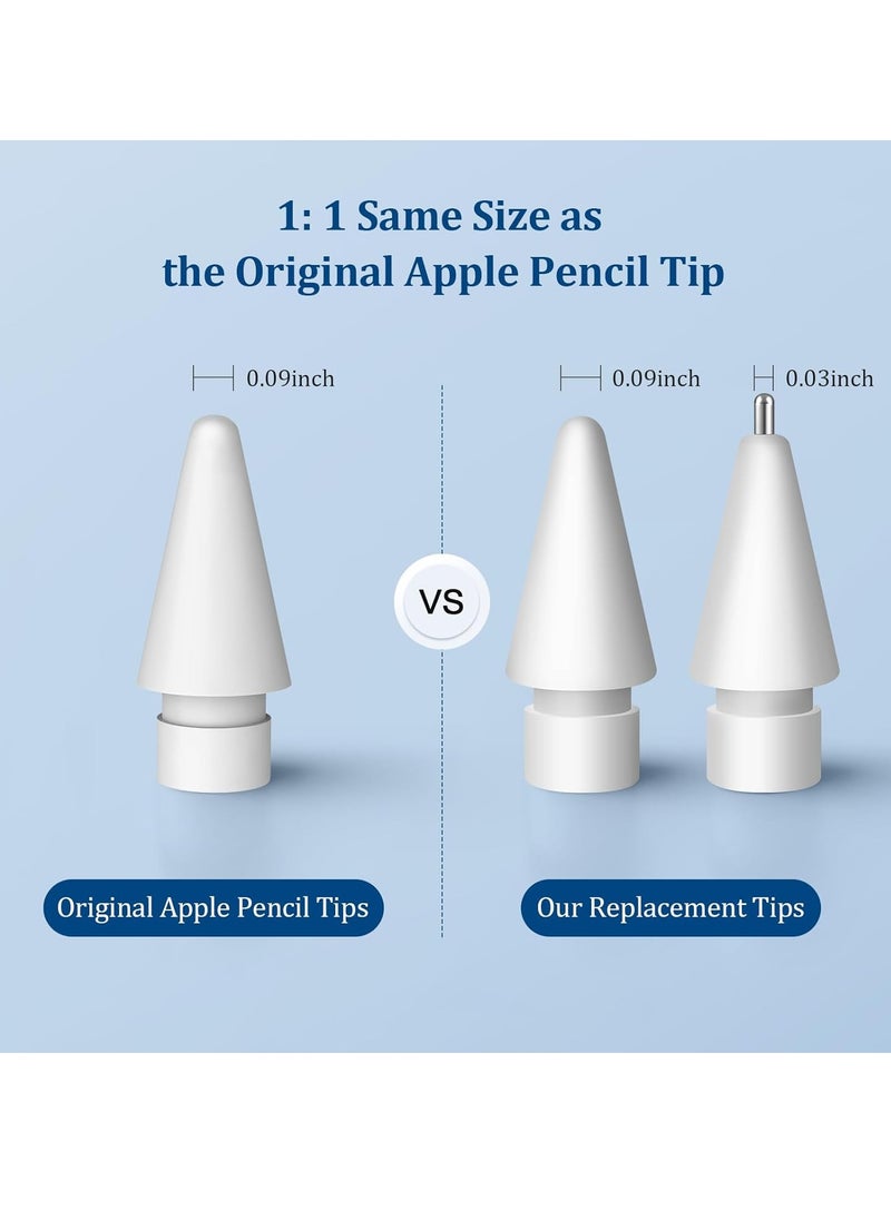 General Replacement Tips for Apple Pencil 2nd Gen/1st Gen/USB-C/Apple Pencil Pro,No Wear Out Apple Pencil Tips,Metal Pencil Nibs for Precise Control-Pen Like 0.78mm Longer Tips for iPad Pencil-(4 Pack)  - Image 4