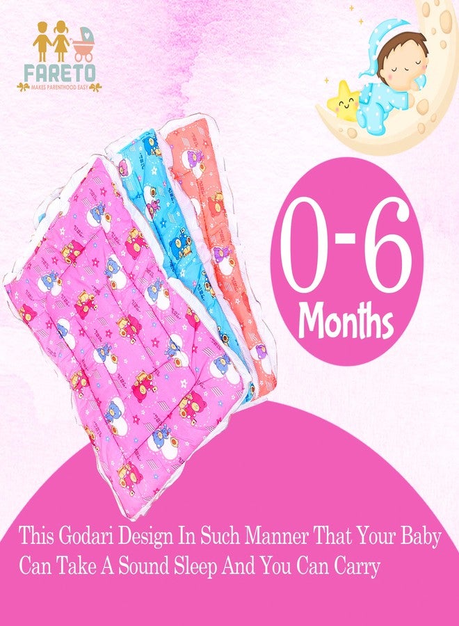 Fareto Newborn Baby Lacy Muslin Cotton Godari Cradle Bed (Multicolour, 0-6 Months, Pack of 3) - Image 4
