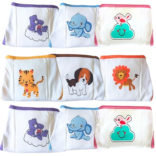 Softcare Medium Size Premium Cotton Hosiery Cloth Padded Reusable Nappy 9 pcs Set (for 4 to 7 Months Baby) - Image 1