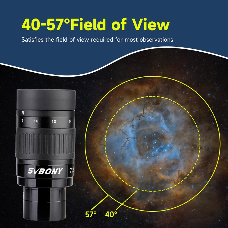 SVBONY SVBONY SV135 Zoom Eyepiece, Zoom 7 to 21mm 1.25 Inch Telescope Eyepiece, 6 Element 4 Group Telescope Accessories for Astronomic Telescopes Visual - Image 4