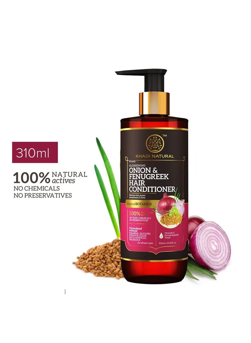 Khadi Natural Khadi Natural Onion and Fenugreek Hair Conditioner Reduce hair fall Boosts circulation in scalp Paraben and Artificial Fragrance Free Suitable for all hair types 310 ml  - Image 2
