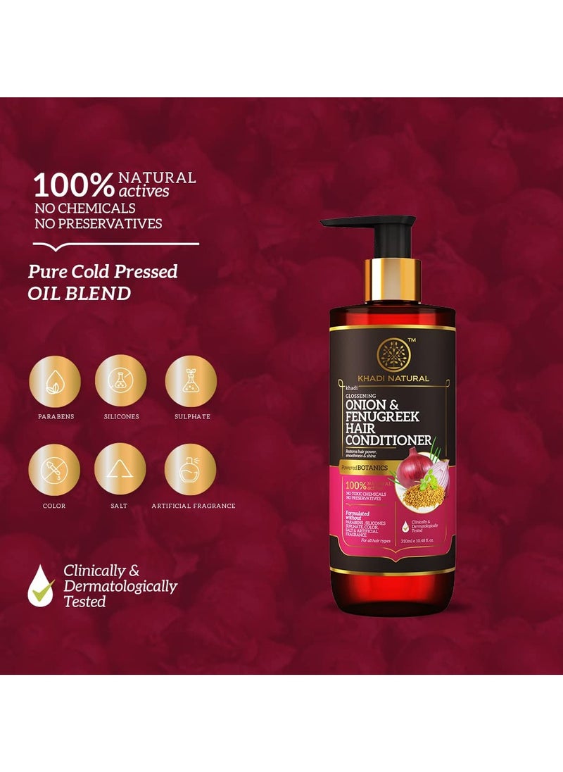 Khadi Natural Khadi Natural Onion and Fenugreek Hair Conditioner Reduce hair fall Boosts circulation in scalp Paraben and Artificial Fragrance Free Suitable for all hair types 310 ml  - Image 3