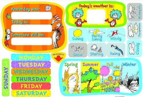 Eureka Classroom Supplies Back to School Dr. Seuss Teacher Calendar Bulletin Board Set, 122 pcs - Image 3