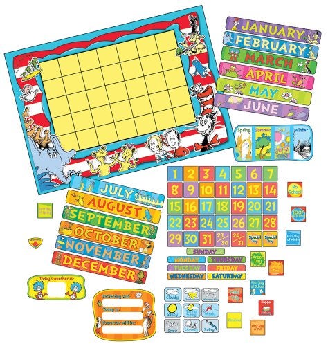 Eureka Classroom Supplies Back to School Dr. Seuss Teacher Calendar Bulletin Board Set, 122 pcs - Image 5