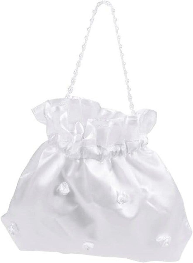HALONTIN Money Bag for Wedding Day Bridal Purses for Weddings White Evening Bag, Wedding Gift Bag, Large Money Bag Jewelry Bag for Women and Teen - Image 1