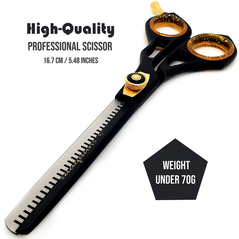 Saaqaans Professional Barber Shears Kit Tools - Hair Cutting Scissors Set for Hairdresser/Hair Salon + Thinning/Texture Hairdressing Haircut Shear for Beautician + Straight Razor + 10 Blades with Case - Image 3