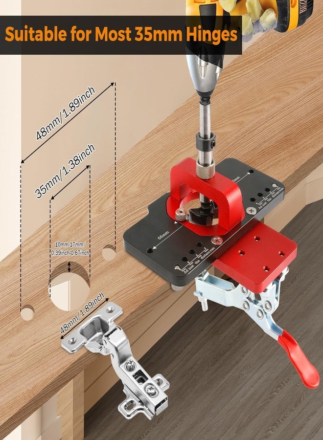BEAMNOVA 35mm Hinge jig hinge,Drilling Hole Puncher Hinge Jig Drill Guide Locator,Cabinet Hinge Jig for Door Cabinets Hinges Mounting - Image 3