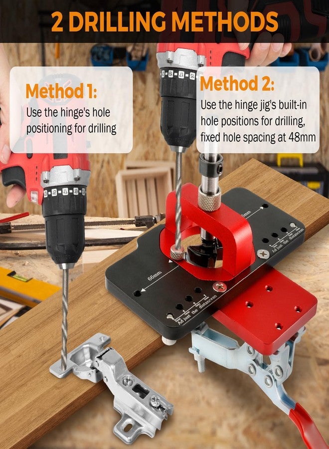 BEAMNOVA 35mm Hinge jig hinge,Drilling Hole Puncher Hinge Jig Drill Guide Locator,Cabinet Hinge Jig for Door Cabinets Hinges Mounting - Image 2