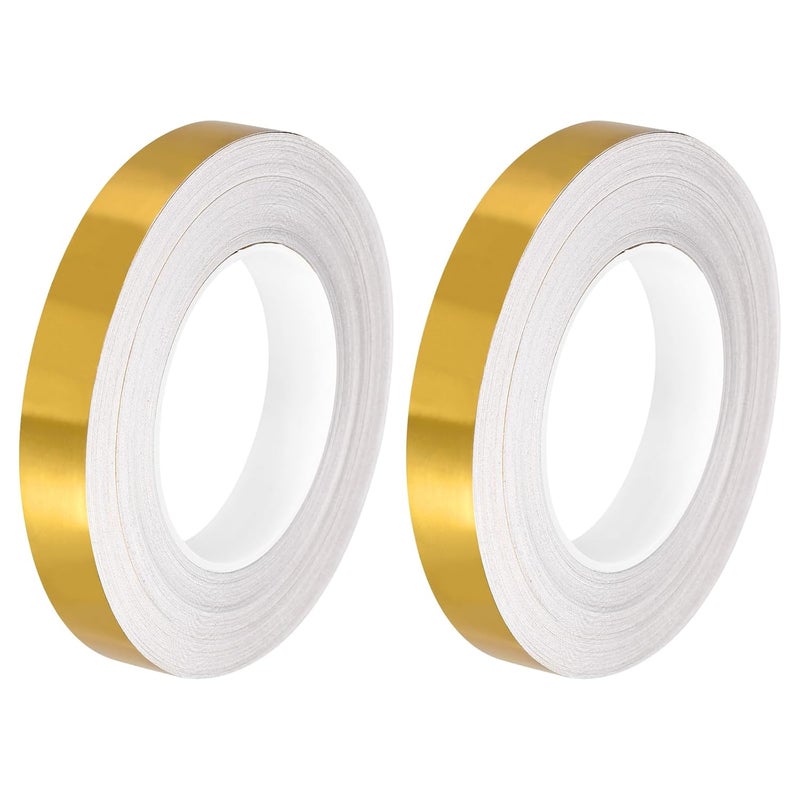 Barebeauty Barebeauty 1Pcs 079 Inchx164 Ft Foil Self Adhesive Tile Sticker Decoration Gap Sealing Tape Strip Waterproof SelfAdhesive Floor Crevice Line Sticker for Wall Cabinet Kitchen Bright Gold  - Image 1