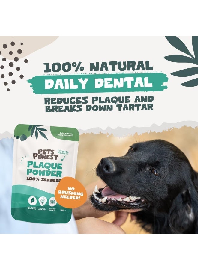Pets Purest Plaque Off Powder - 100g Pro Tartar Remover for Dogs, Cats & Pets. 100% Natural Bad Breath, Teeth & Gum Oral Health Hygiene Dental Care Formula - Image 2