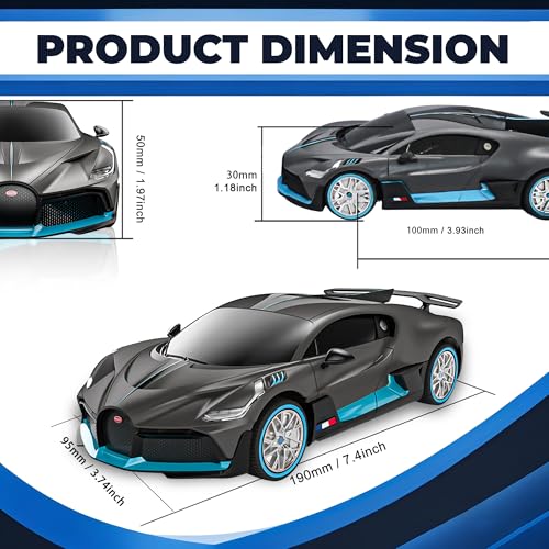 BEZGAR Bugatti Remote Control Car for Boys 124 Officially Licensed Bugatti RC Cars Electric Sport Racing Hobby Bugatti Toy Car Model Vehicle for Boys Girls and Adults - Image 5