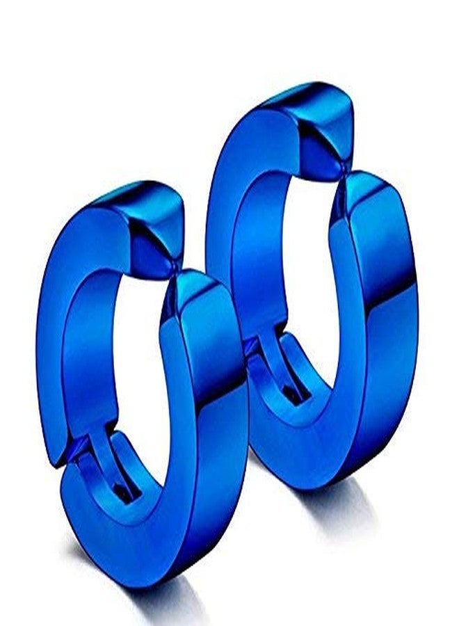 MEENAZ Branded Jewellery Blue Clip-on Press Unisex Stud Non-Piercing Hoop Earrings/Earring for Men/Boys/Boyfriend/ - BALI-M921 - Image 1