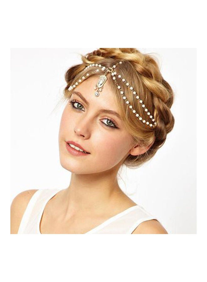 NIBEMINENT Retro Hair Band With Bead  - Image 1