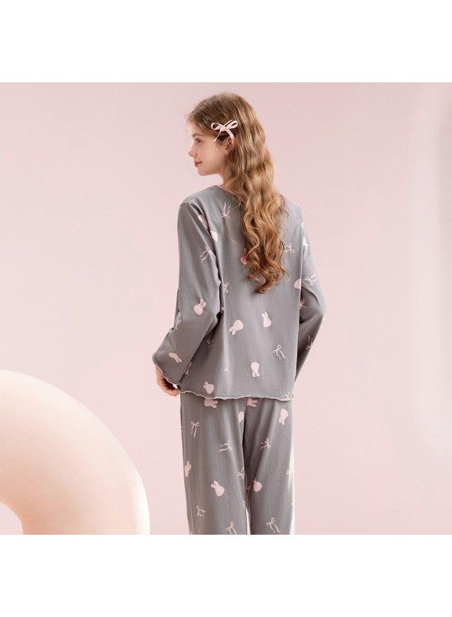 Fenton v-neck Girls' Pajama Set Women's Loungewear - Image 3