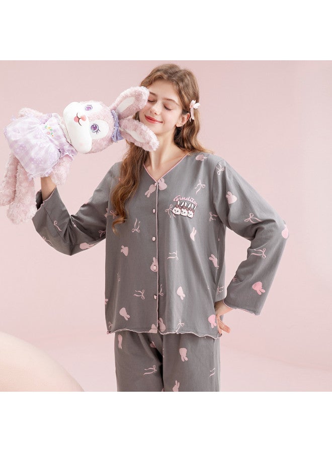 Fenton v-neck Girls' Pajama Set Women's Loungewear - Image 4
