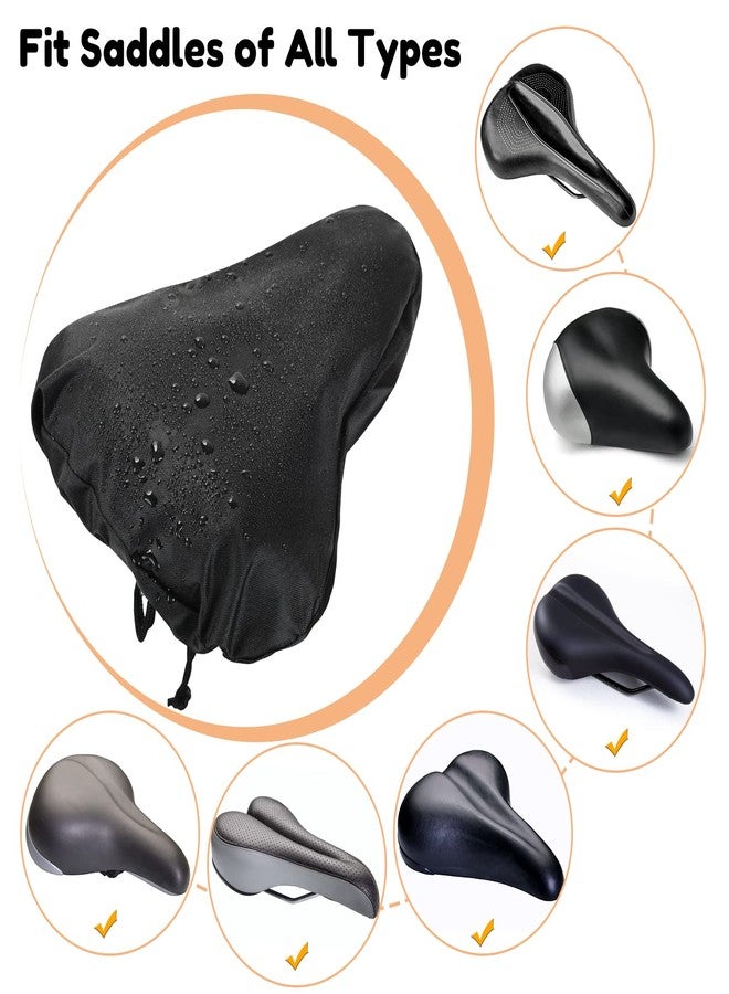Timtin 3 Pieces Waterproof Bike Seat Rain Cover with Drawstring Mountain Bicycle Seat Cover Rain Dust Protective Cushion Saddle Cover PVC Layer and Polyurethane Coating Bike Rain Cover for Men Women - Image 3
