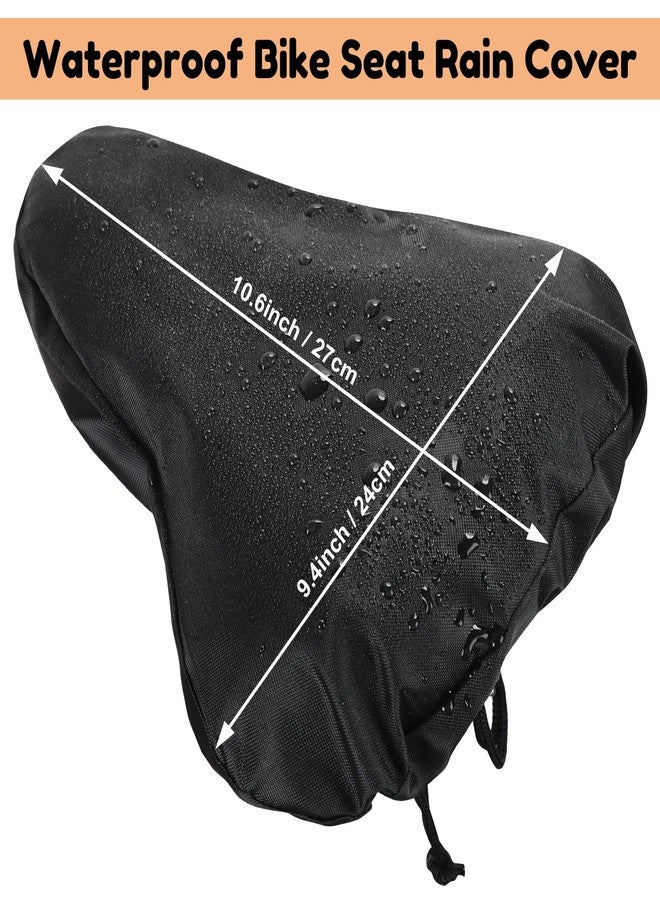 Timtin 3 Pieces Waterproof Bike Seat Rain Cover with Drawstring Mountain Bicycle Seat Cover Rain Dust Protective Cushion Saddle Cover PVC Layer and Polyurethane Coating Bike Rain Cover for Men Women - Image 2