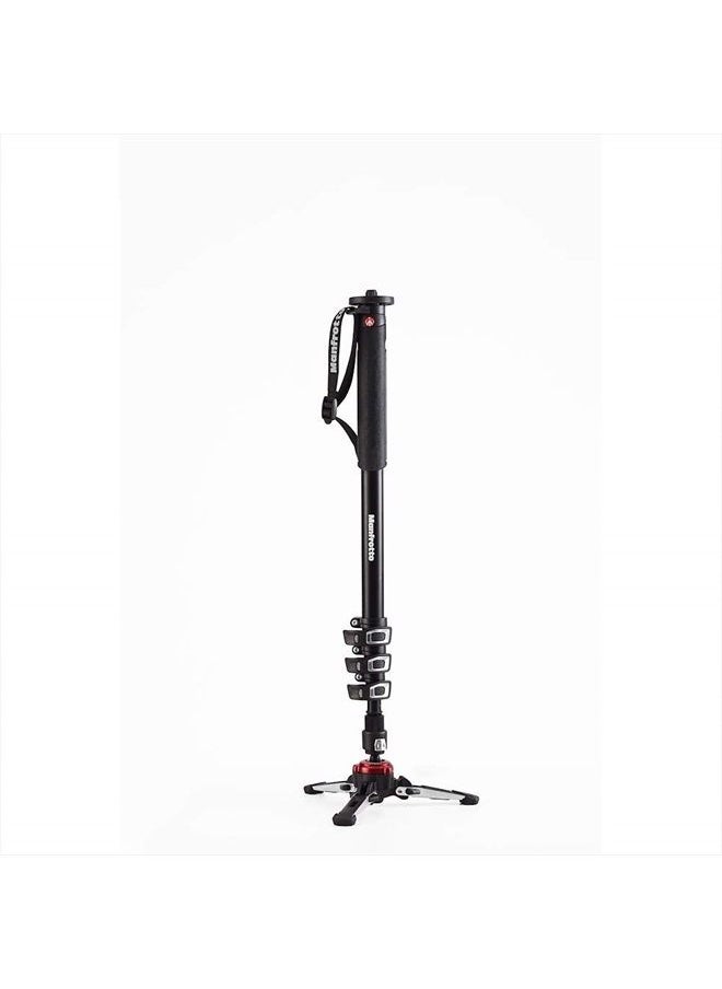 Manfrotto - Video Monopod XPRO+, 4-Section Aluminium Camera and Video Support Rod with Fluid Base, Photography Accessories for Content Creation, Video, Vlogging - Image 1