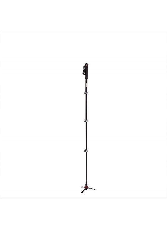Manfrotto - Video Monopod XPRO+, 4-Section Aluminium Camera and Video Support Rod with Fluid Base, Photography Accessories for Content Creation, Video, Vlogging - Image 1