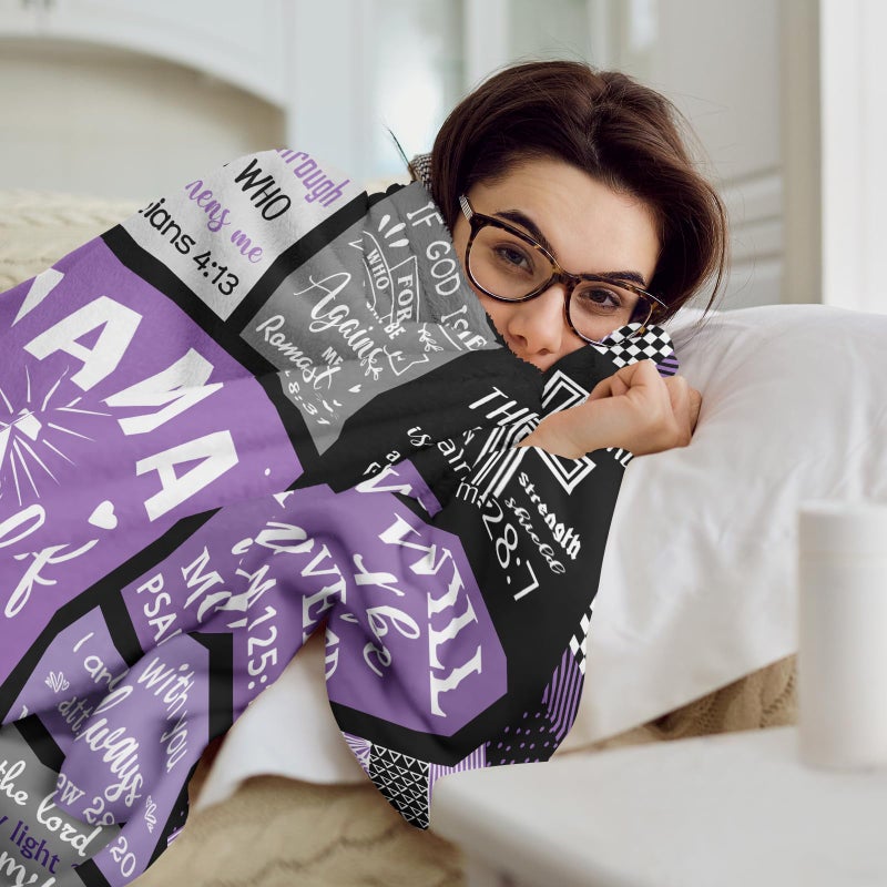 CUJUYO Christian Gifts for Women Blanket 60"x50" - Inspirational Religious Birthday Gifts - Baptism Confirmation Gifts for Girls - Catholic Spiritual Gifts for Women - Bible Verse Christian Blankets - Image 5