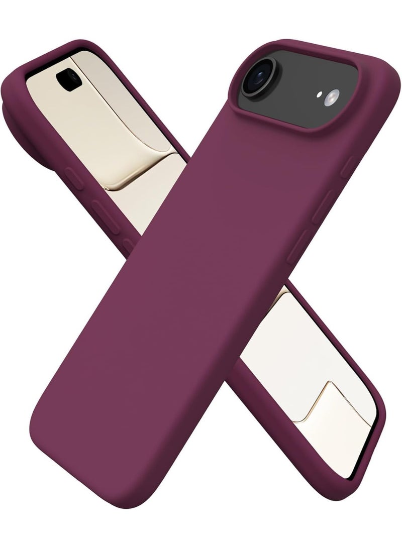 Denx Generic Silicone Case Compatible with iPhone 17 Air, Slim Liquid Silicone Phone Case with 3-Layer Soft Rubber Shockproof Bumper with TPU Lining (Maroon)
