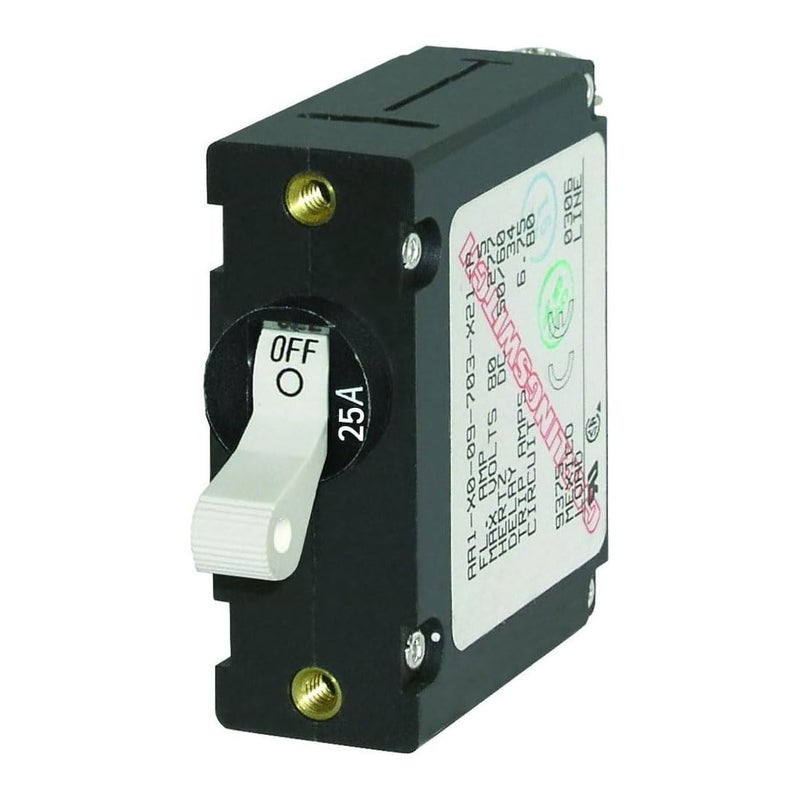 Blue Sea Systems 7218 A-Series White Toggle Circuit Breaker - Single Pole 25A