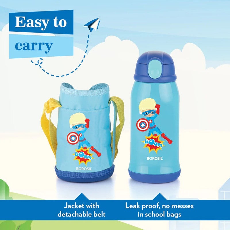 BOROSIL زجاجة ماء للأطفال بشخصيات الأبطال الخارقين، 500 مل - Image 2