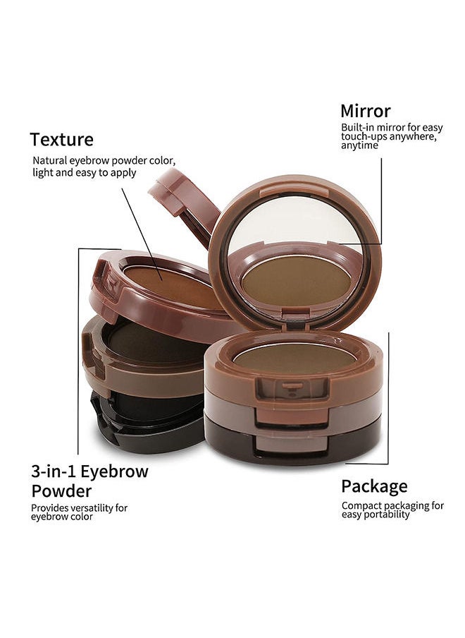 3 Color Eyebrow Powder Palette Set, Waterproof Powder Eyebrow Makeup, Brow Definer Powder Eyebrow Filler to Shape Perfect Brow