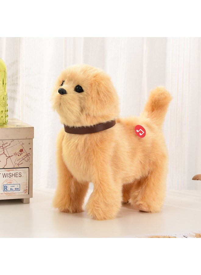 Realistic Walking Talking Wagging Tail Electric Toy Dog Music Interactive Plush Pet Dog Sensing Toy-Color:Golden Retriever  - Image 1
