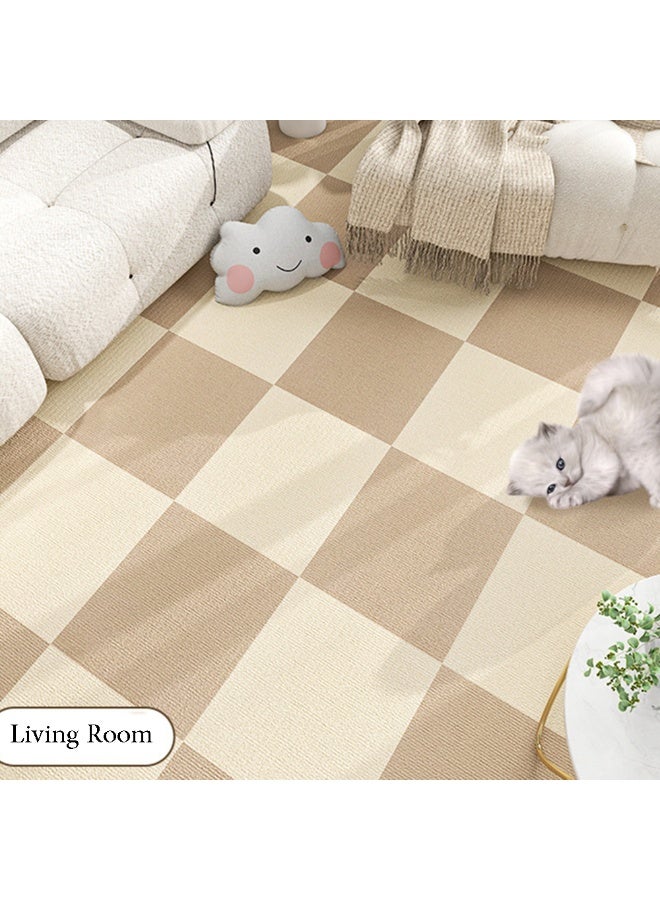 10pcs Self-adhensive Carpet DIY Trimmable Anti-slip Soft Carpet For Carpet Cat Kids Scratch-Proof Floor Tiles 12*12inch for Kitchen Living Room Bedrooms Floor Home Decor - Image 4