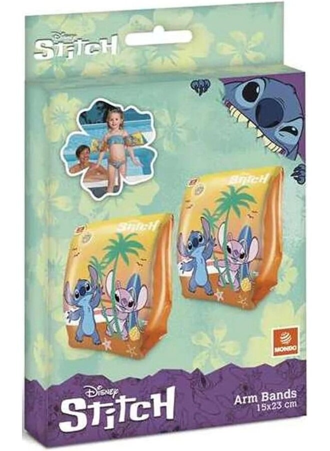 Mondo Disney Stitch Inflatable Swim Armbands for Kids (1-6 Years, 11-30 KG, 15x23 cm) - Image 1