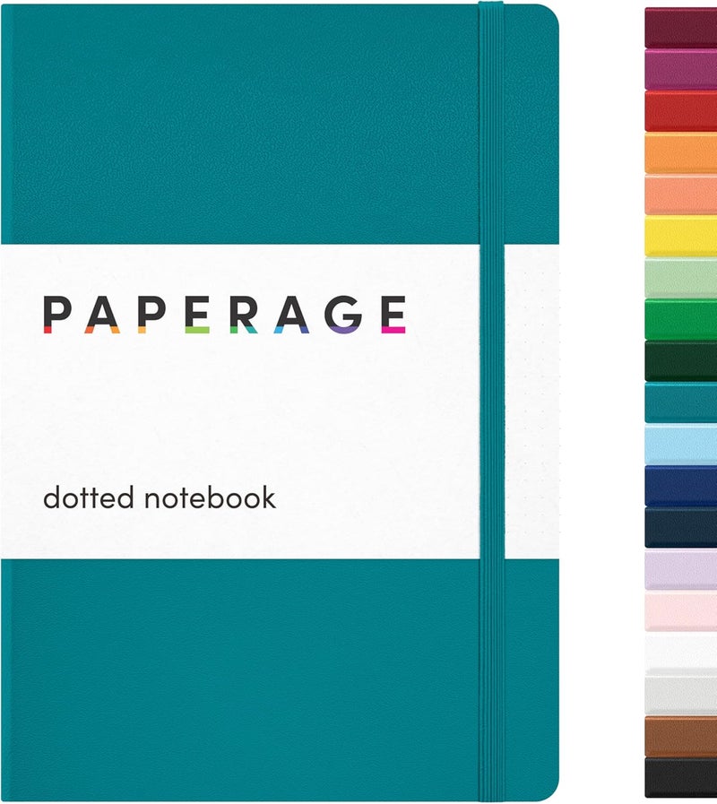 ببرج دفتر PAPERAGE المنقط، (فيروزي)، 160 صفحة، متوسط 5.6 بوصة × 8 بوصة - ورق سميك 100 جرام – دفتر يوميات مقوى للعمل، المدرسة والتخطيط النقطي - Image 1