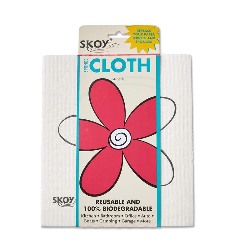 Skoy Cloth  4-Pack Versatile Swedish Dishcloths For Kitchen And Household Use  Reusable Cleaning Cloths  Planet-Friendly  Dishwasher And Dryer-Safe  White - Image 4