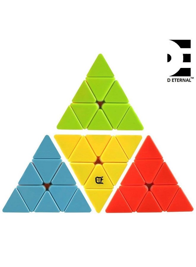 D ETERNAL Combo Of 2X2 And Pyraminx Pyramid Triangle High Speed Stickerless Magic Puzzle Cube For 14 Years And Up, Kids And Professionals - Image 4