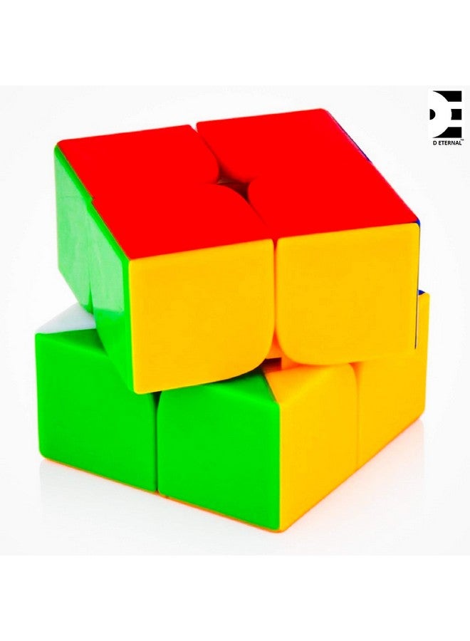 D ETERNAL Combo Of 2X2 And Pyraminx Pyramid Triangle High Speed Stickerless Magic Puzzle Cube For 14 Years And Up, Kids And Professionals - Image 1