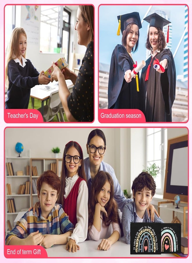 Sophena 6 Pcs Teacher Appreciation Gifts in Bulk Teacher Makeup Bags for Women 6 Styles Canvas Pencil Bags Travel Toiletry Case with Zipper Gift for Teacher's Day Graduation Back to School - Image 5