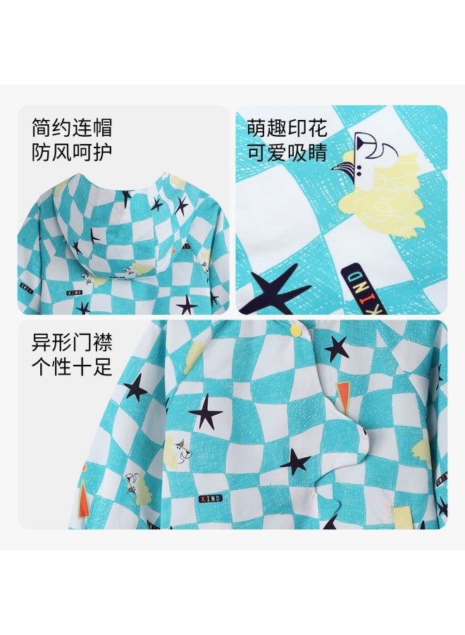 Annil Kids Boys' Spring/autumn Checkered Print Hooded Jacket - Trendy, Cool Cartoon Style With Adorable Charm - Image 4